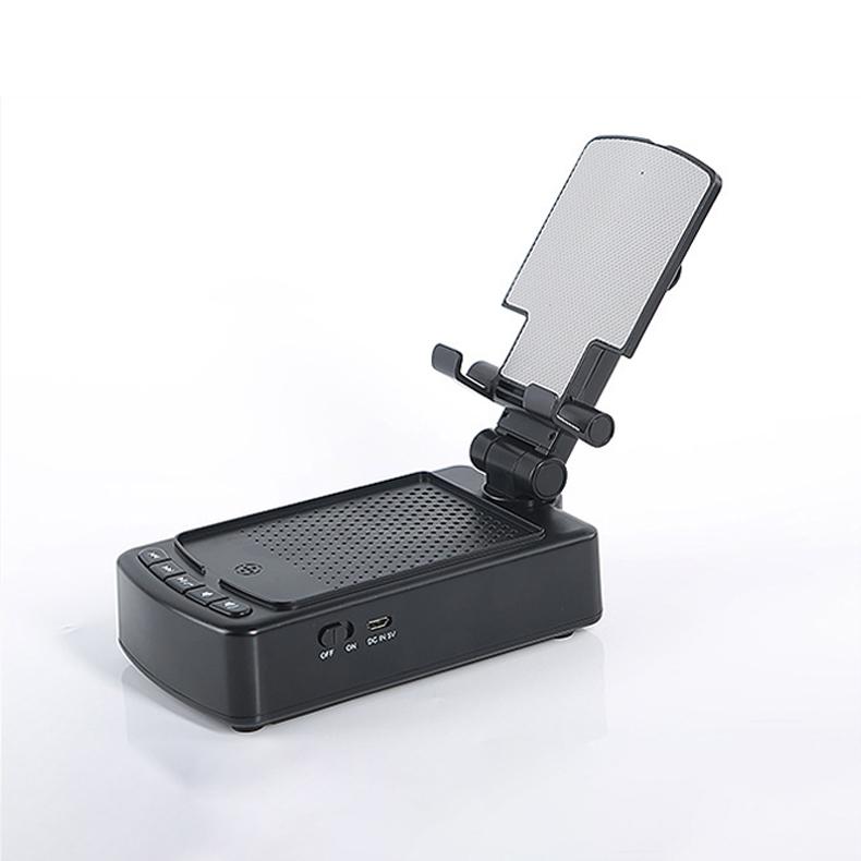 

Подставка для сотового телефона с беспроводным Bluetooth-динамиком, регулируемые динамики HD Surround Sound для телефона, зарядная станция для телефона и планшета чёрный