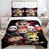 3pcs Horror Icons Printed Quilt Set - Includes 1 Quilt Cover and 2 Pillowcases, Machine Washable - Suitable for All Seasons.C054