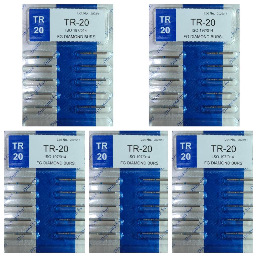 50pcs Dental High Speed Burs High Speed Handpiece Turbine Diamond Burs Diamond Polishing Tooth Preparation Dentist Material