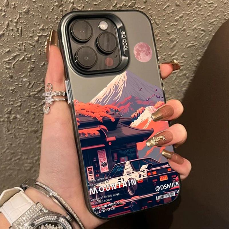 Fashion Car Snow Mountain Phone Case For Samsung Galaxy S24 S23 S22 S21 Ultra Plus S20 FE A13 A23 A15 A35 A55 A23 A52 Hard Cover