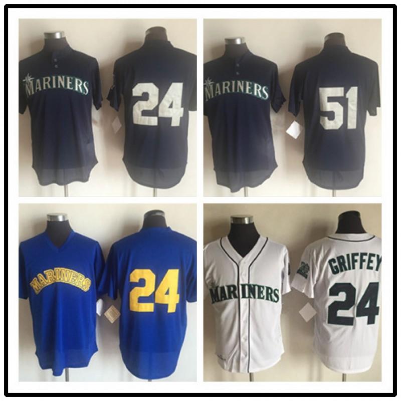 Vintage Seattle Mariners Baseball Jersey Unisex Embroidered Sport Shirt Casual Wear Fan Apparel