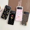 Phone Cover For Samsung Galaxy Z Flip 6 5 4 Case Transparent For Samsung Z Flip 3 Hard PC Foldable Shell Cute Cat Dog High Five
