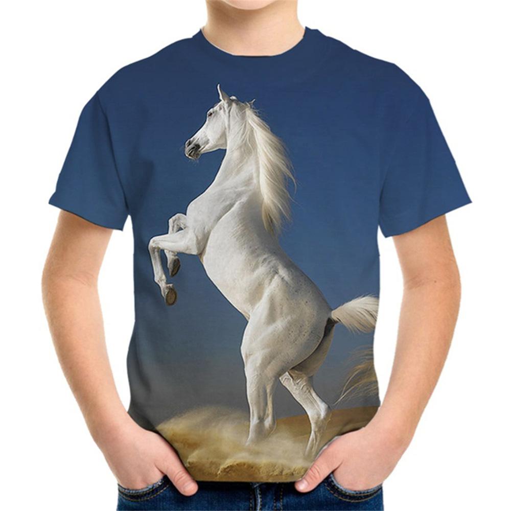 Kids Clothes Children's Clothing Horse 3D Print T-Shirt for A Boy Casual Baby Short Sleeves Tees T-Shirts