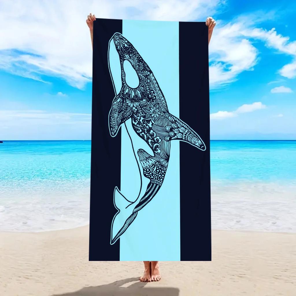 1pc Large Sized Ultra-fine Fiber Beach Towel, Quick Drying and Absorbent Multifunctional Swimming Towel, Quick Drying Beach Towe