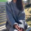 Solid color twist sweet and gentle round neck pullover sweater women's autumn and winter new fashion age-reducing knitted sweater top