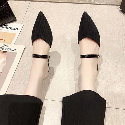 Baotou Half Slippers Women's Summer Wear New Women's Fashion Versatile Pointed Thick Heel Light Mouth Cool Slippers