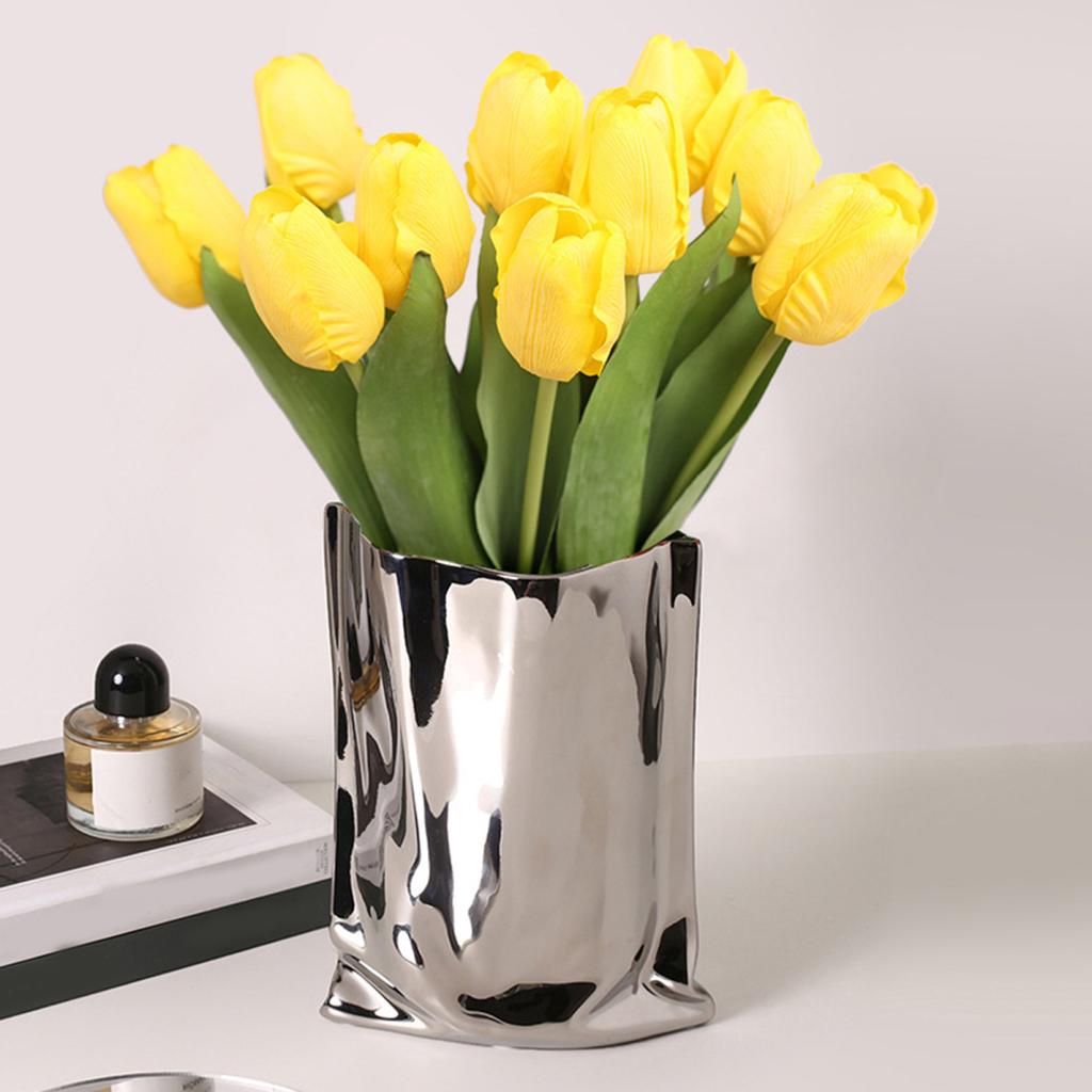 Yousheng Simulated Tulip 37cm Artificial Tulip Faux Silk Fake Tulip Flower Bulk for Vase Wedding Home Decor Spring Parties Mother's Day Gift