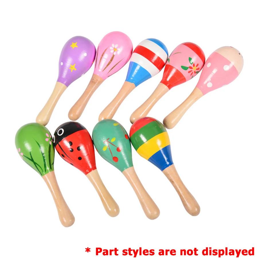 11/19cm Wooden Maraca Sounding Sand Hammer Classical Orff Musical Instrument Toys Ensemble Background Sound Producing Instrument