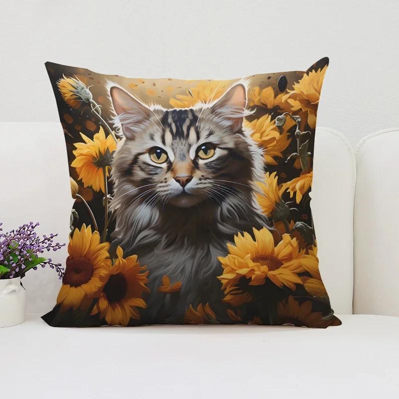 Cute Cartoon Cat Cushion Covers for Decorative Cushions Home Decor Cushion Cover x Pillow Cases Decorative Bed Pillowcases