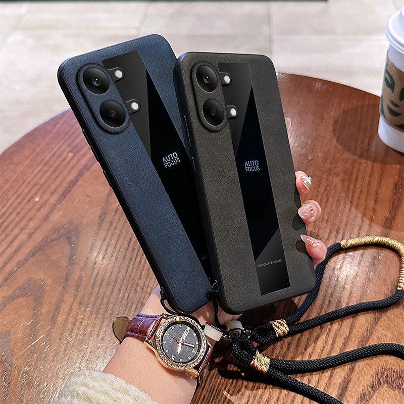 Sheepskin Leather Carbon Fiber Texture Pattern Case For Poco X8 ProMax F8 Ultra X/M/F 7 6 Pro Hypercar Design Protect Back Cover