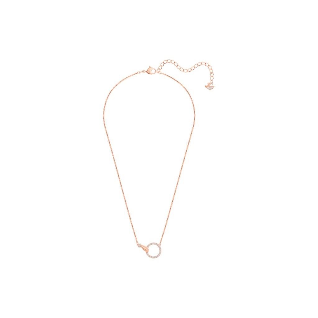 Swarovski Collier Symbolica en cristaux transparents et plaqué or rose 5489573 pour femme