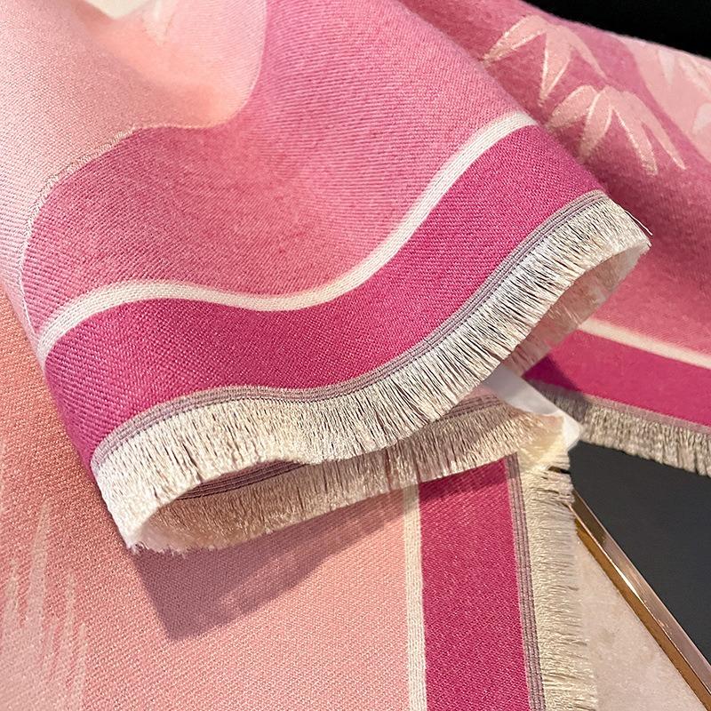 Winter office imitation cashmere blanket warm shawl send mother retro flower air-conditioned room scarf woman