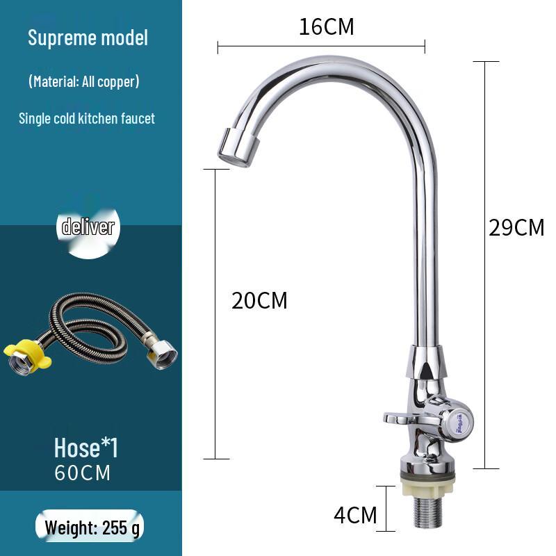 Stainless Steel Single-Cold Kitchen Faucet