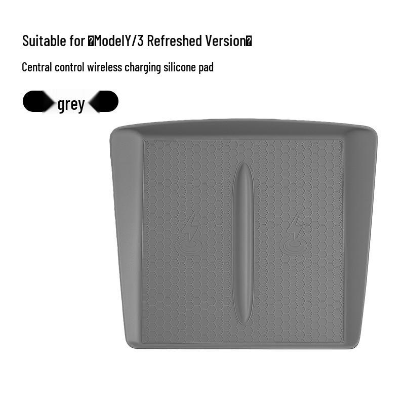 Silicone Anti-Slip Pad for Tesla Console Wireless Charger - Water Cup Holder Accessory