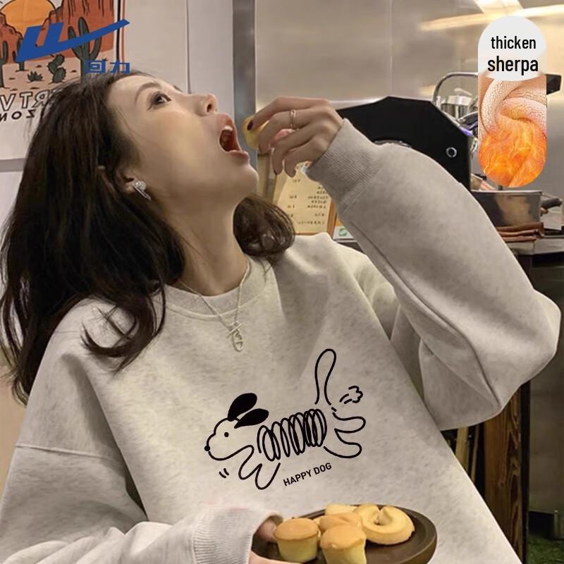 

Huili Women s Fleece-Lined Round Neck Sweatshirt 2XL