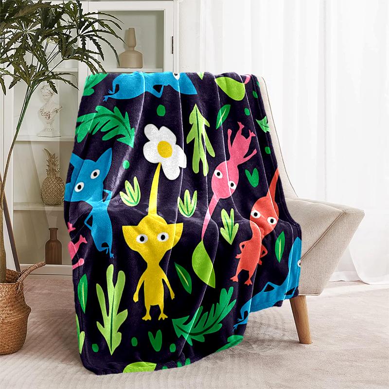 1 manta con diseño de estampado Pikmin, manta ligera para sofá, cama - Suave y cálida, regalo para todas las estaciones como Navidad, Halloween