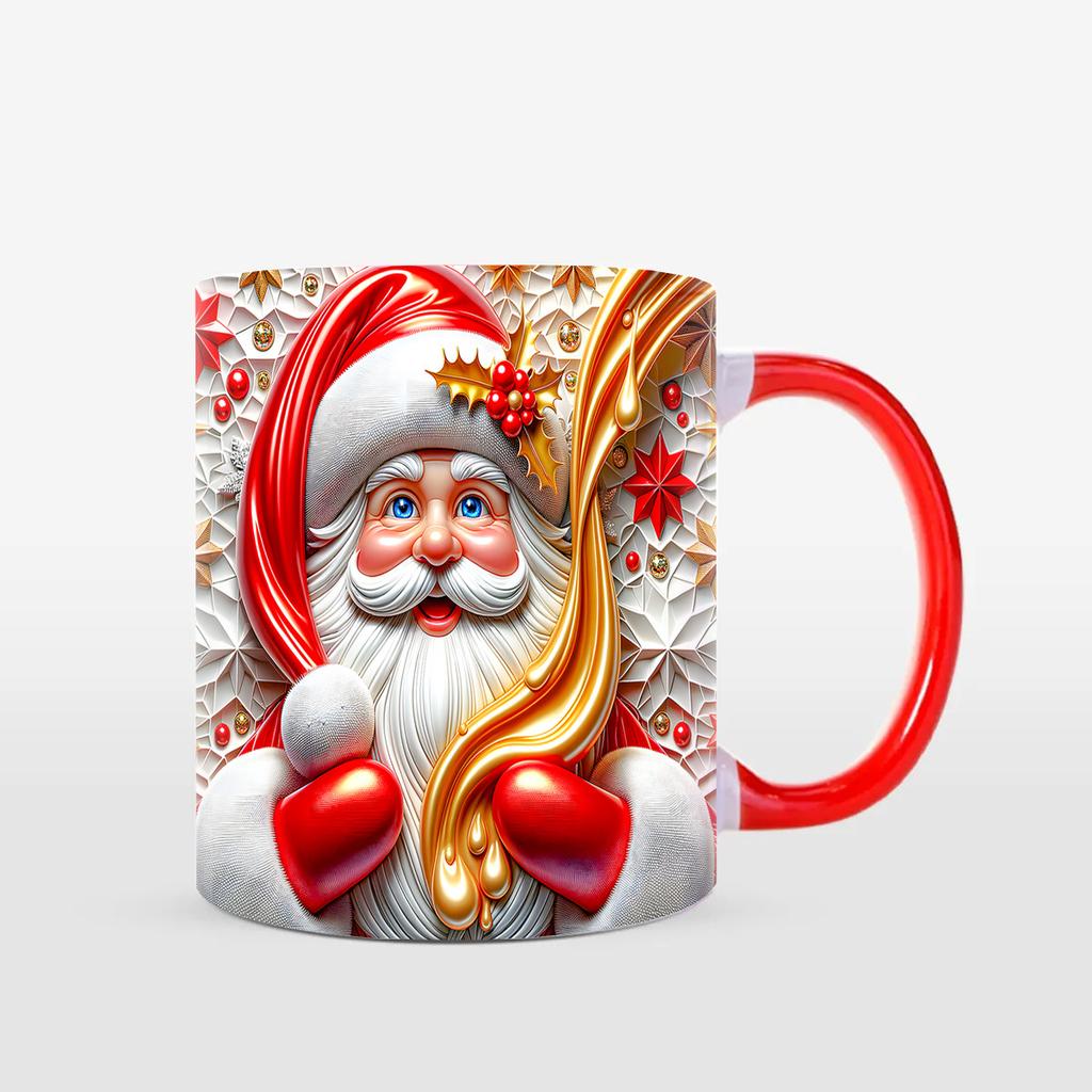 3D Christmas Christmas Santa Claus Ceramic Coffee Mug 2024 Water Cup