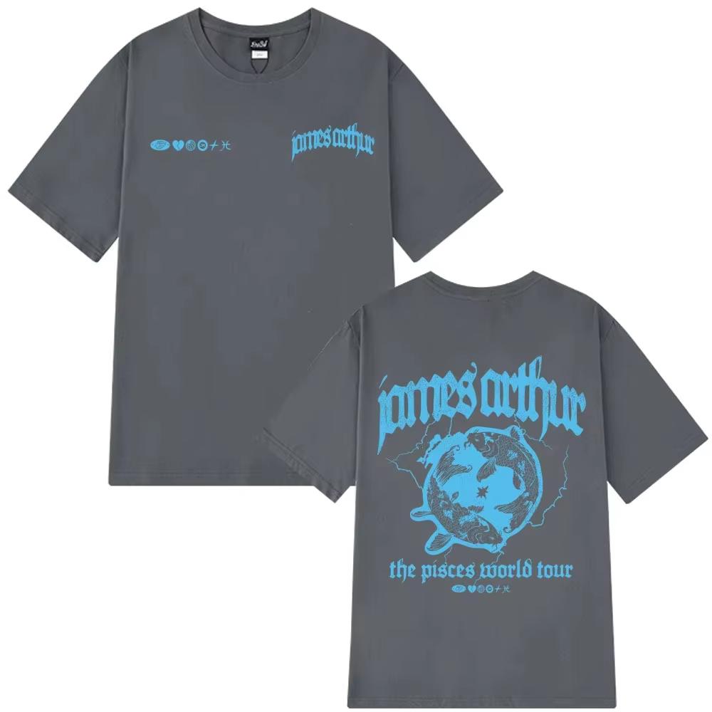 James Arthur The Pisces World Tour Merch 2026 Tshirt Mens Women Fashion Short Sleeves Hiphop Casua Cotton Tshirts Streetwear