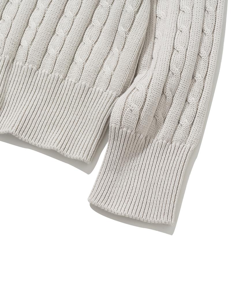 Knitted Cable Two-Way Zip-Up Cardigan Swiss