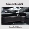 Seat Side Organizer Cup Holder for Cars Leather Multifunctional Auto Seat Gap Filler Storage Box Seat Pocket Stowing Tidying