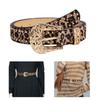 Pin Buckle Belt for Pants Rivet Studded Leopard Pattern Belt Subcultures Sweater Belt 2000s Hot Girl Belt Waist Accessory