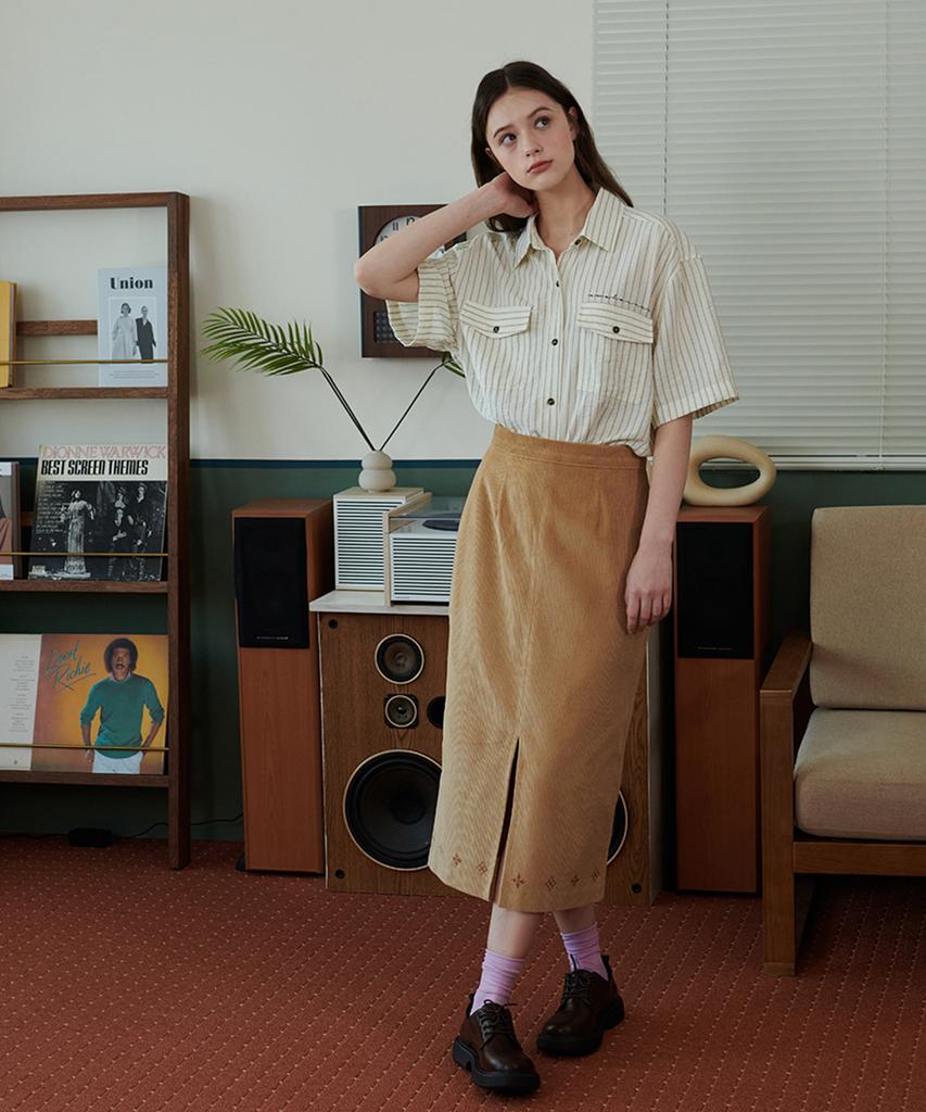 Eoboneoseu Striped Pocket Shirt [Ivory]