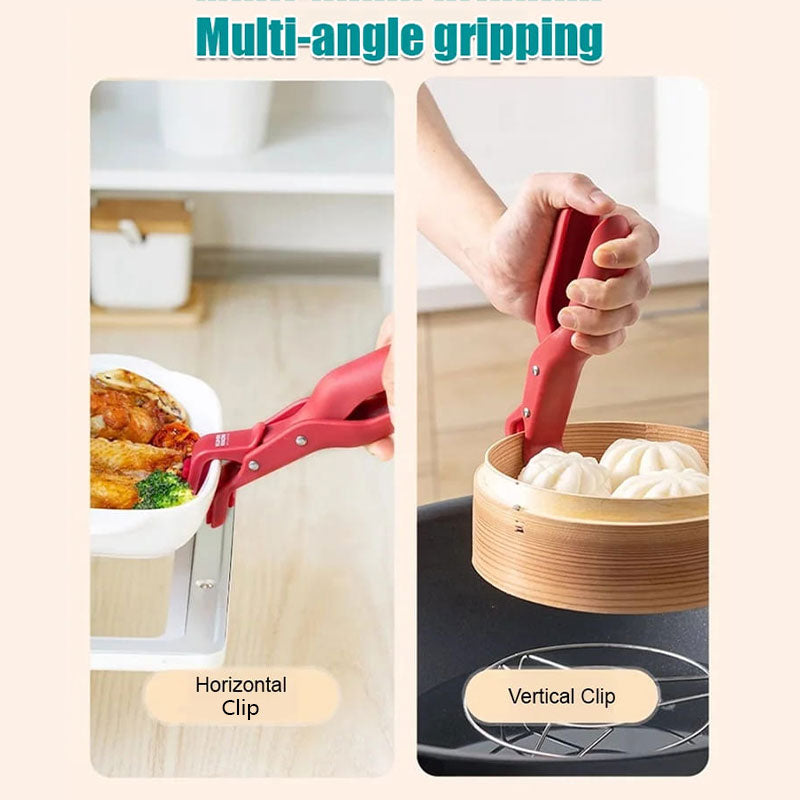 Anti-scald Gripper Clip Hot Dish Non-slip Plate Bowl Clip Retriever Tongs Silicone Handle Bowl Dishes Anti-scald Kitchen Tool