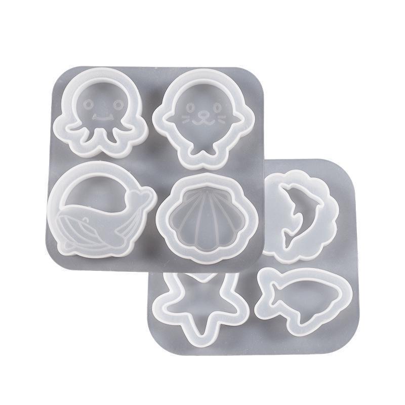 DIY Silicone Pendant Mold Epoxy Resin Cartoon Animal Quicksand Charm Oranment Mould Key Chain Pendant Decoration Making
