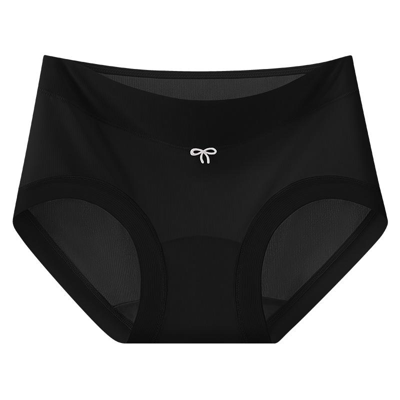 Women's Spring and Summer Threaded Ice Silk Seamless Extended 10A Antibacterial Crotch Briefs