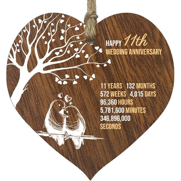 5th Wedding Anniversary Wooden Heart Plaque, Dark Wood Sign Keepsake, Celebrate Wooden Anniversary Wife Husband Boyfriend Girlfriend Mom Dad, Plaque 11