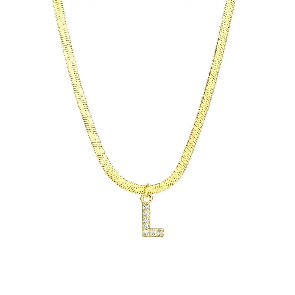 New A-Z Initial Zircon Letter Pendant Necklaces for Women 18K Gold Plated Copper Necklace High Quality Statement Jewelry Gifts