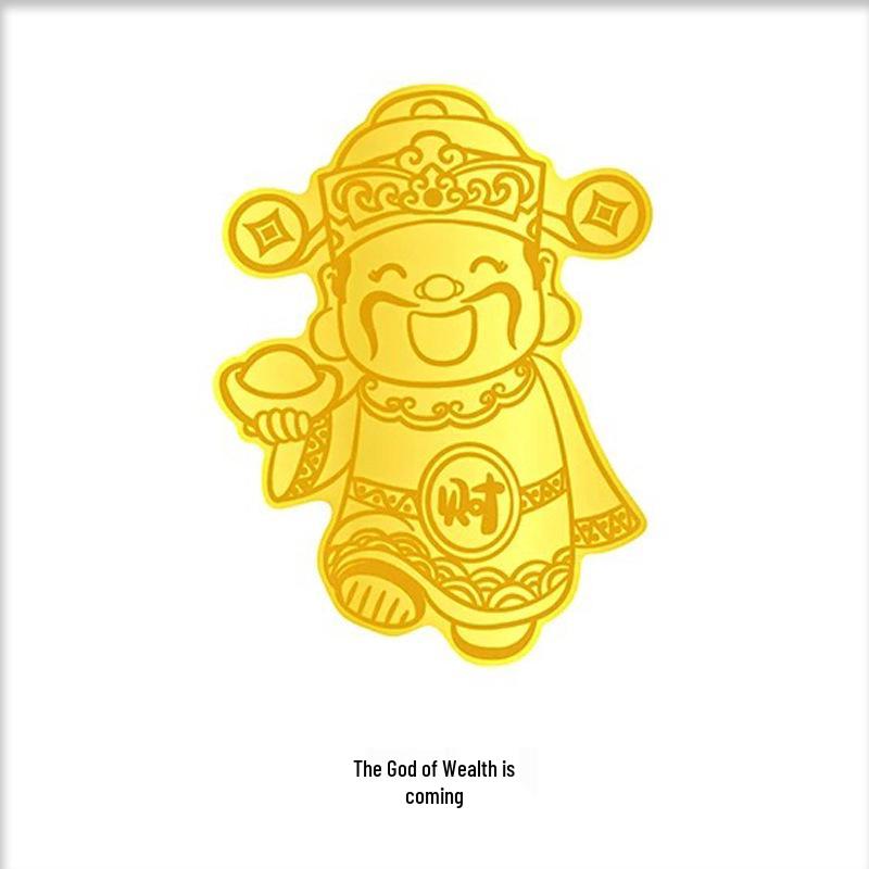 2mg Pure Gold Beckoning Cat Phone Sticker - Good Luck Gift