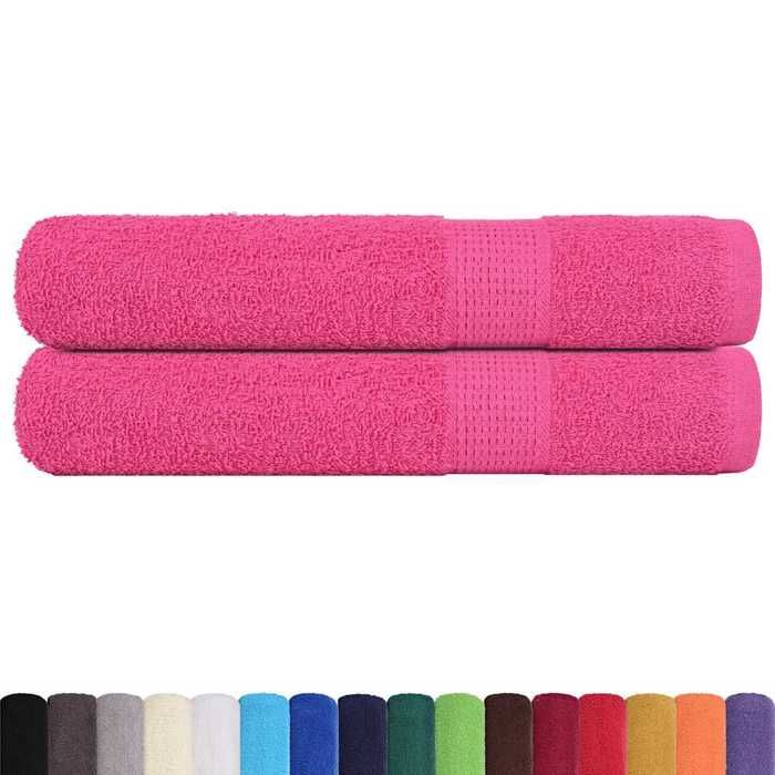 VidaXL Sauna Towels 2 Pcs Pink 80x200 Cm 360 G/m² 100% Cotton 137055