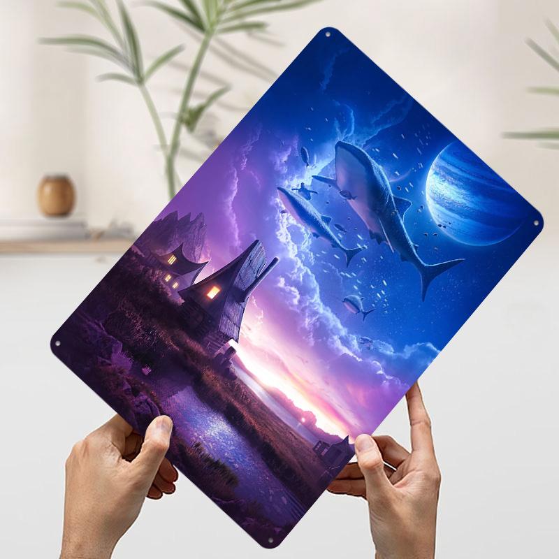 Mystical Worlds Printed Poster Customized Wall Art Retro Vintage Metal Tin Signs for Room Bedroom Decoration Aesthetic House