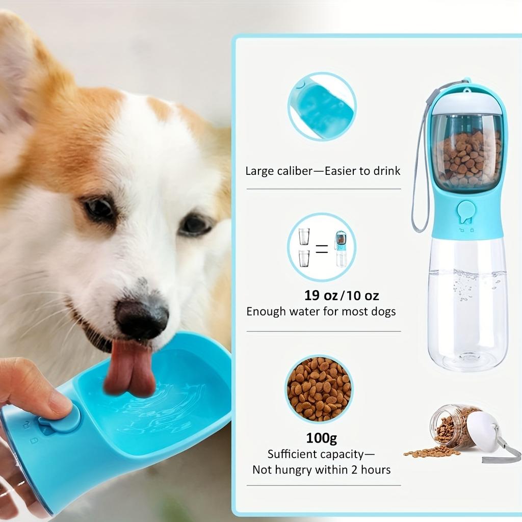 Tragbare Wasserflasche für Hunde und Katzen mit Aufbewahrungsbehälter für Futter und Wasser für Welpen, Futternapf, Trinknäpfe für Haustiere im Freien, für Reisen