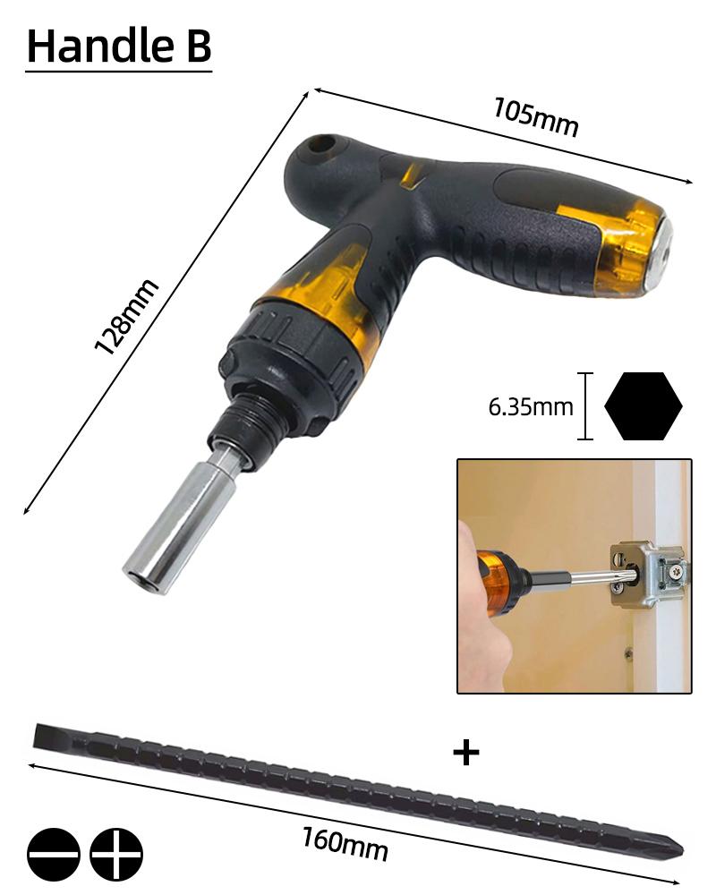 Multi-function Screwdriver Telescopic Ratchet Adjustable Handle Double Head Slotted Phillips Replaceable Screwdrivers Bits Set