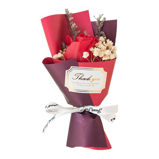 

1/2Pcs Mini Fake Rose Sunflower Bouquet Handcrafted Soap Flower Petals Artificial Floral Decoration Valentine s Day Anniversary Birthday Romantic Gift 1pc червоний