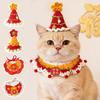 Handgefertigte Katzenhalsbänder, abreißbares Kätzchenhalsband, Haustier-Cosplay-Kostüm, gehäkeltes Haustierhalsband, Neujahrsdekoration, Weihnachtsgeschenk