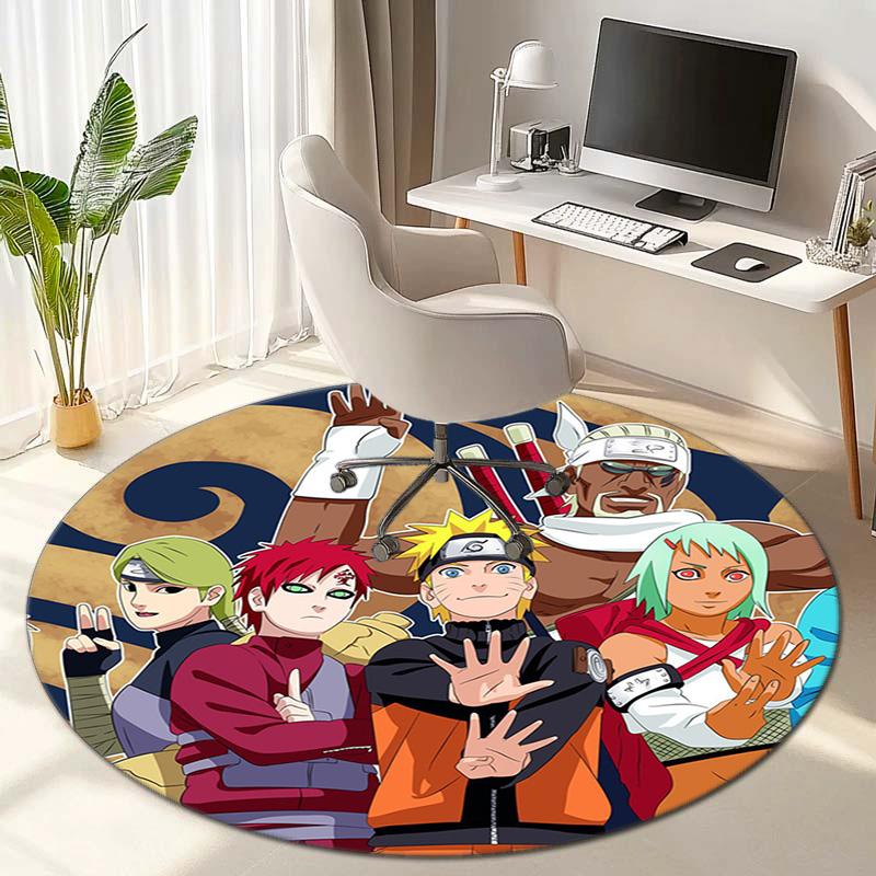 Famous cartoon NARUTO protagonist Uzumaki Naruto round carpet soft home decoration anti-slip door mat outdoor picnic mat carpet M2