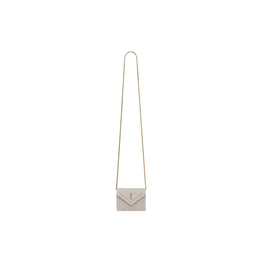 Saint Laurent Ysl Gaby Gold Logo Quilted Lambskin Mini Handbag Women Handbags White 685612-1EL07-9207