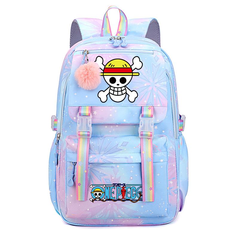 Anime One Piece Batoh Roztomilý Dámský Vodotěsný Batůžek pro Studenty, Teenagery, Děti, Narozeninové Dárky, Aktovka, Dámská Cestovní Volnočasová Taška, Ruksak, Mochila