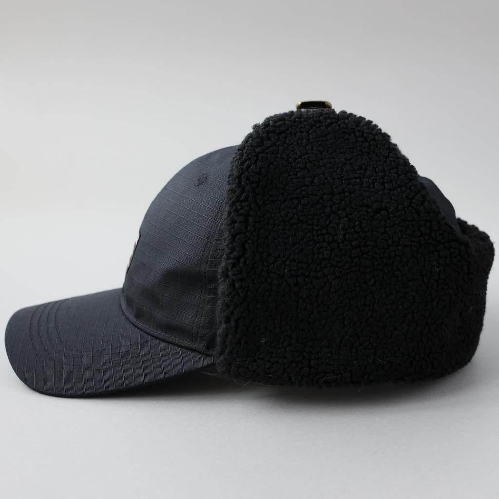 AVIREX RIPSTOP Flight Cap with Bomber Boa Aviator Cap with Military Pilot Black Earflaps, Low-Profile Cap, Men's Earmuffs, Cap, Fall/Winter Style,