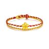 999 Pure Gold Women's Red String Horse Bracelet with Luck Bead