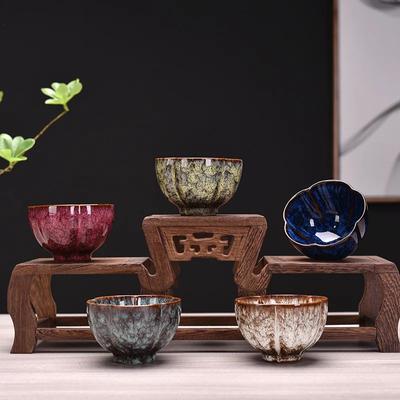 1 peça Copo de Cerâmica de Transformação de Forno Chinês para Chá Café Xícaras Canecas de Expresso Tigela de Chá de Porcelana Cerâmica Xícara de Chá Kung Fu