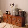 1 ks 6 zásuvek Retro Dřevěný Stolní koření&káva&léky&předměty Zásuvková police,Kancelář&Domov&pracovna Úložný organizér skříňka.