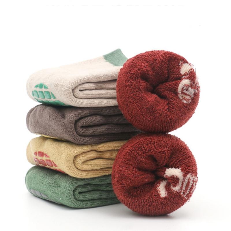 Baby Boys Girls Anti-Slip Cotton Socks Cute Toddlers Kids Winter Thick Warm Non Skid Grip Floor Safe Walking Socks