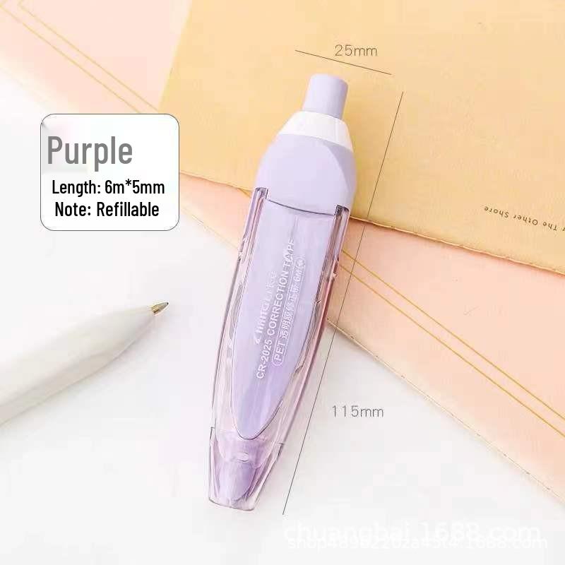 Changli Push-button Correction Tape, Japanese Style, Replaceable Core, High Appearance Value, Portable White-out Tape Stationery