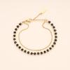 Koai Cut Black October Power Stone Bracelet for Women Tourmaline, Birthstone, Double-Layer