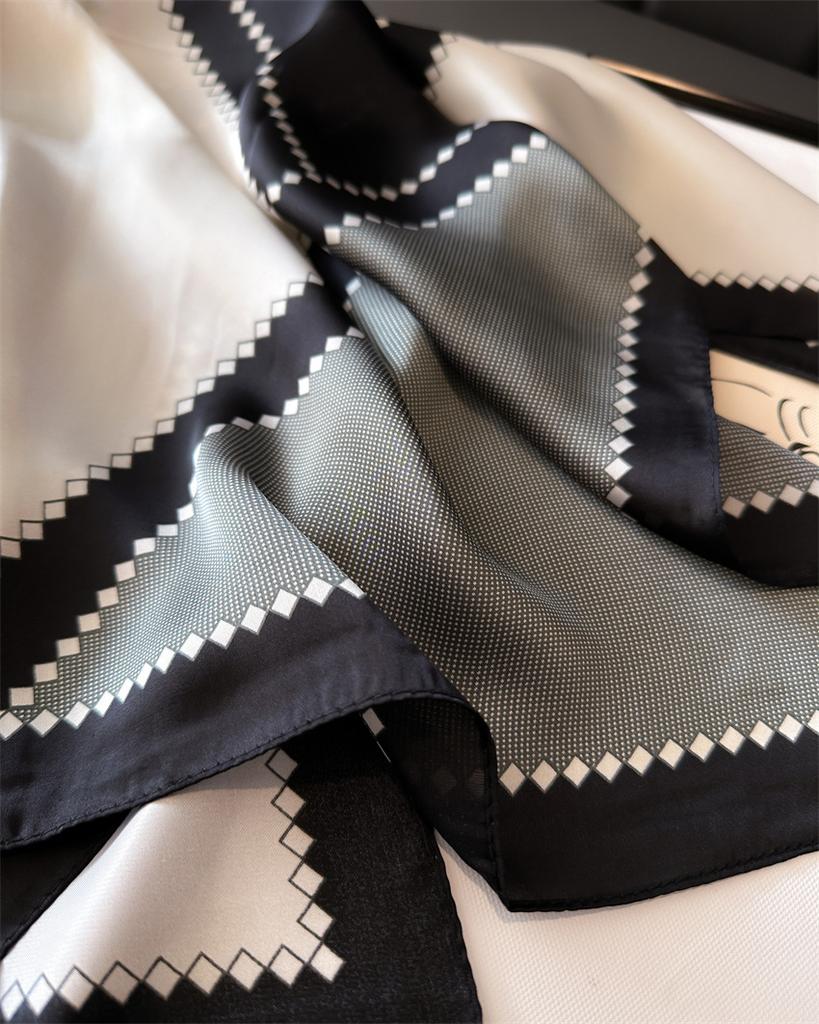 Luxury Silk Feeling Square Scarf Women  Print Satin Neckerchief Spring Hair Band Foulard Bandana Echarpe Tie Shawl Wraps