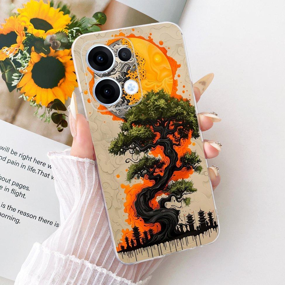 Transparent For Oppo Reno13 Case CPH2689 Cute Cat Fashion Butterfly Funny Painted Casing For Oppo Reno 13 PKM110 Cover